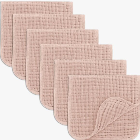 Comfy Cubs Muslin Burp Cloths Blush Pink Set of 10 - Picture 1 of 7